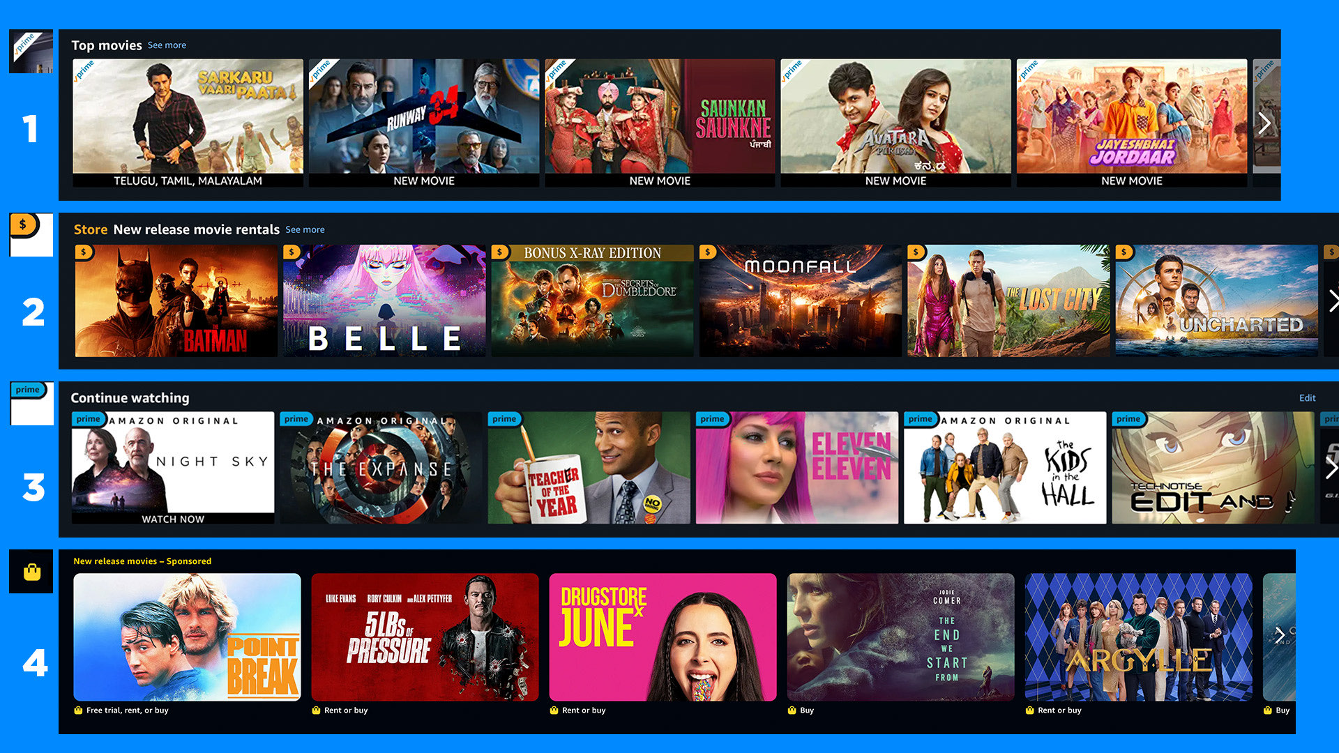 Prime Video catalog navigation