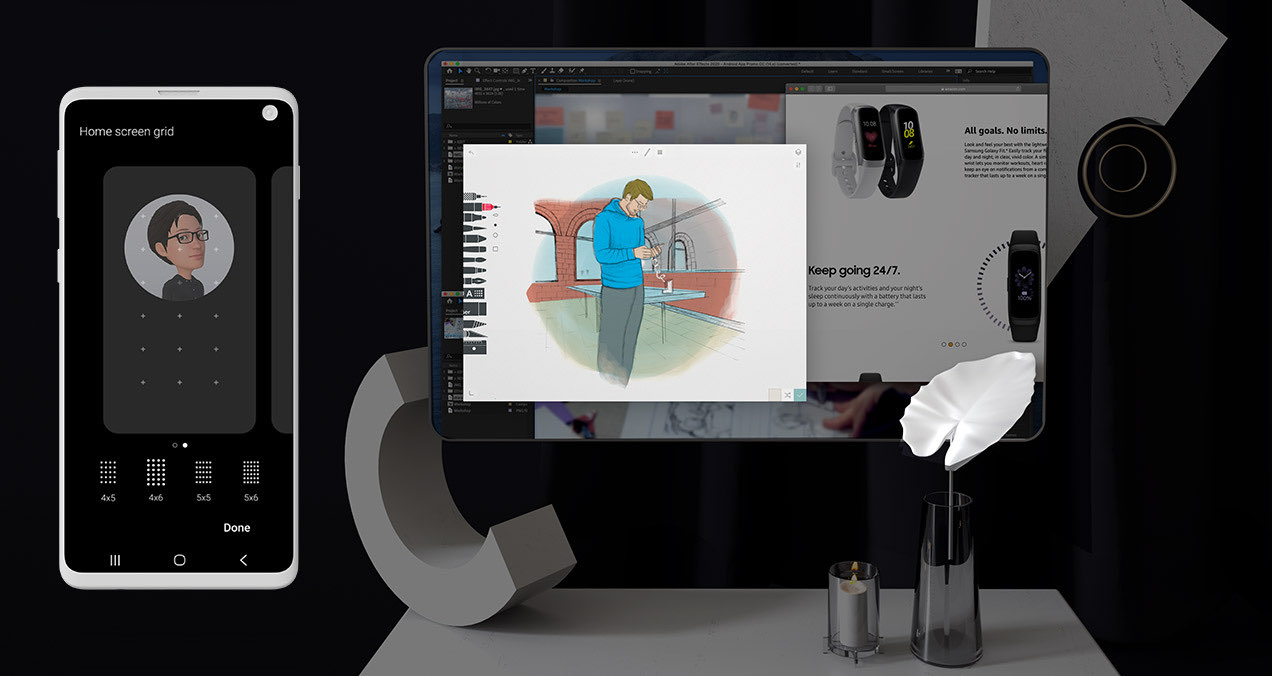 Samsung One UI wearable layout